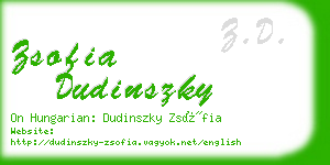 zsofia dudinszky business card